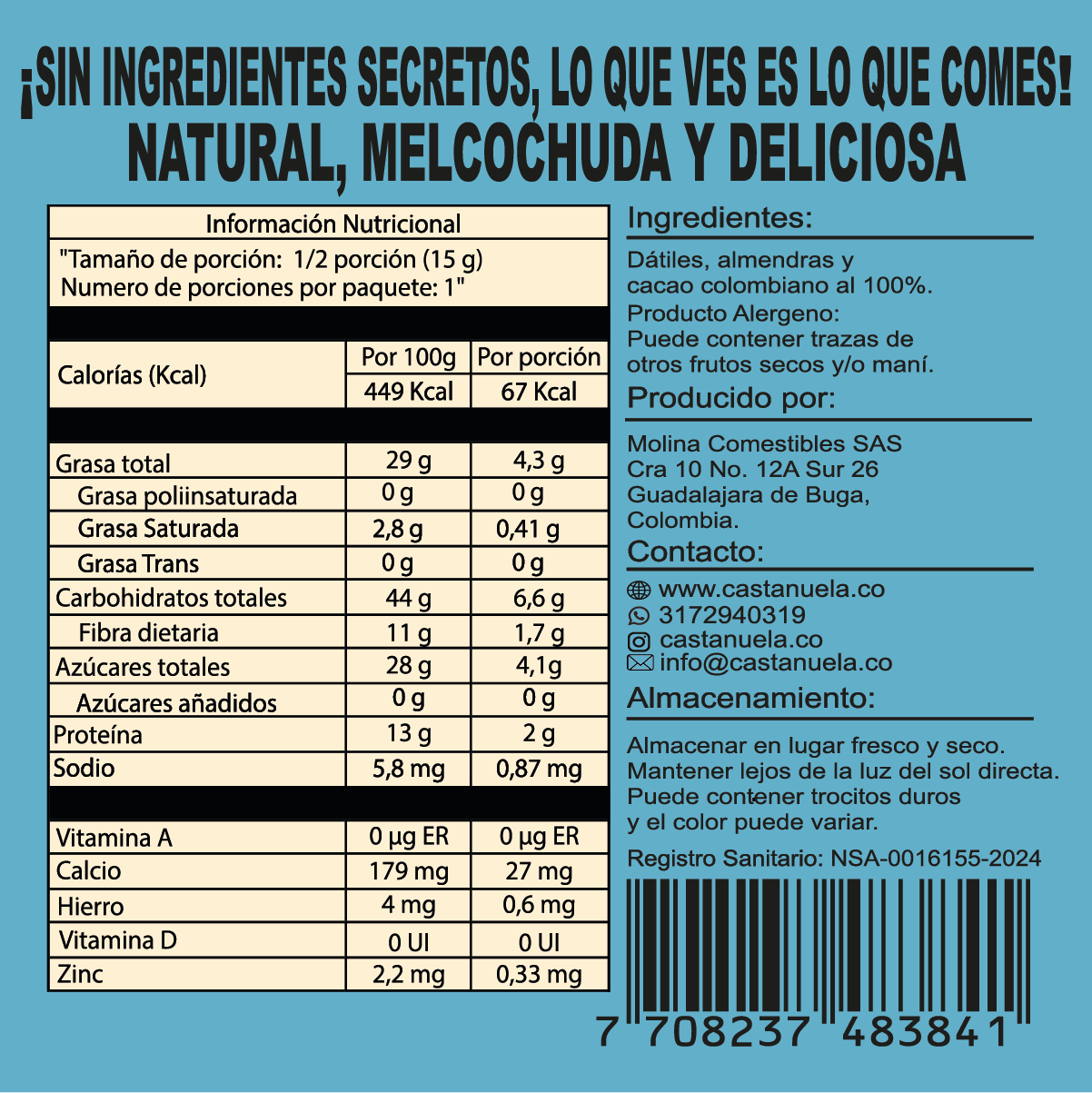 Snack Size Pack - Barra Dátil 15 gr x 12 Unidades - Imagen 5